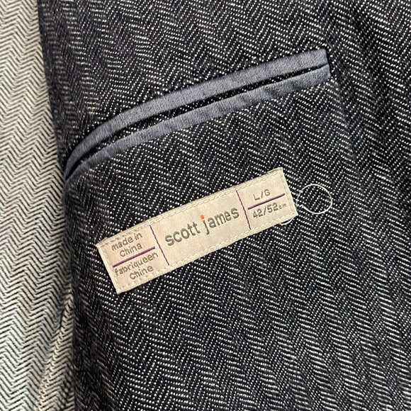 Scott James Denim Pin Stripe Blazer Dark Wash - Picture 6 of 8